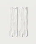 Chaussettes mi-longues fendues blanches