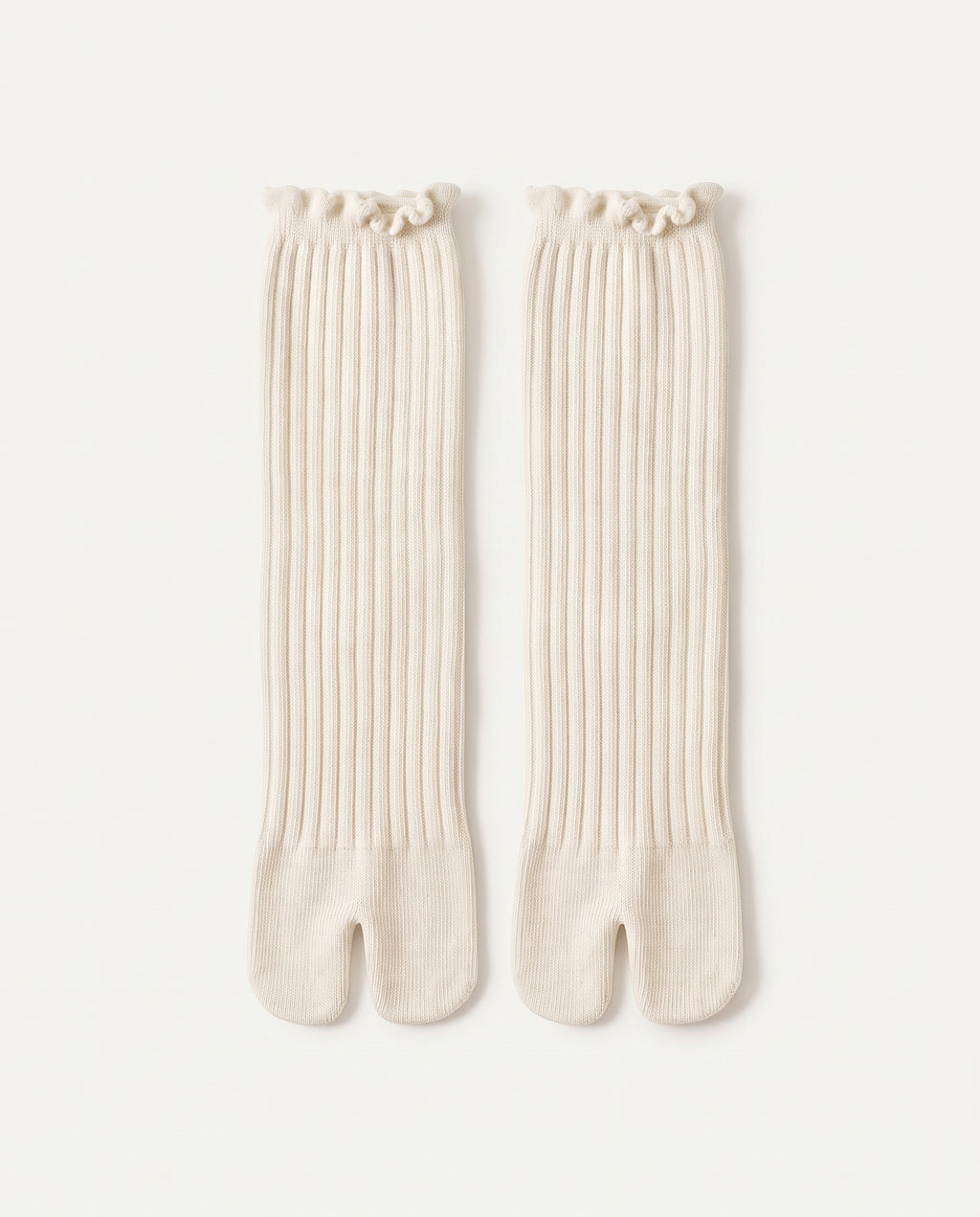 Chaussettes mi-longues fendues ivoire